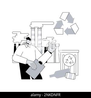 Mechanisches Recycling abstrakte Konzept Vektor-Illustration. Recycling von mechanischen Kunststoffen, industrielle Abfallwirtschaft, Materialverarbeitung zur Wiederverwendung, Entsorgung fester Abfälle abstrakte Metapher. Stock Vektor