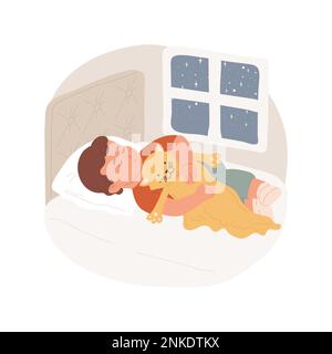 Babyspielzeug mit isoliertem Cartoon-Vektor. Baby schläft mit Plüschsauger, Kinder schlafen, Neugeborene mit warmem Spielzeug, fröhliche Kindheit, Baby Nacht, gesunder Schlafvektor-Cartoon. Stock Vektor