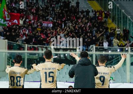 Florenz, Italien. 03. Dezember 2022. Stadio Artemio Franchi FLORENZ, ITALIEN - FEBRUAR 23: Während der UEFA Europa Conference League tritt am 23. Februar 2023 im Stadio Artemio Franchi in Florenz, Italien, eine zweite Runde des Spiels zwischen ACF Fiorentina und Sporting Braga auf. (Foto: Pedro Loureiro/SPP) (Pedro Loureiro/SPP) Guthaben: SPP Sport Press Photo. Alamy Live News Stockfoto