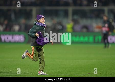 Florenz, Italien. 03. Dezember 2022. Stadio Artemio Franchi FLORENZ, ITALIEN - FEBRUAR 23: Fiorentina-Fan nach der K.O.-Runde der UEFA Europa Conference League Spiel-off Leg 2 zwischen ACF Fiorentina und Sporting Braga im Stadio Artemio Franchi am 23. Februar 2023 in Florenz, Italien. (Foto: Pedro Loureiro/SPP) (Pedro Loureiro/SPP) Guthaben: SPP Sport Press Photo. Alamy Live News Stockfoto