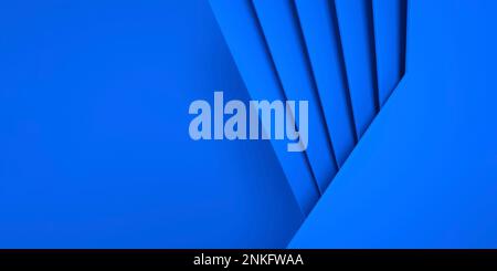 Geometrische Formen auf abstraktem blauem Hintergrund Stockfoto