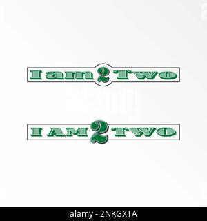 Word Writing I AM 2 ZWEI Dollar amerikanische Schriftart in 3D mit Strichmotiv Bild Grafik Symbol Logo Design abstraktes Konzept Vektor Aktien Initialen oder Geld Stock Vektor