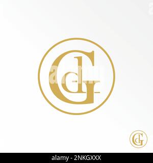 DL- oder GD-Zeilenserifenschriftart mit verbundenem oder zusammenführendem Bild Grafiksymbol Logo Design abstraktes Konzept Vektormaterial Monogramm oder Initialen Stock Vektor