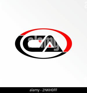 Buchstabe oder Wort CA verwendet keine serifenverbundene Schriftart im ellipsenförmigen Bild Grafiksymbol Logo-Design abstraktes Konzept Vektormaterial-Initial oder Monogramm Stock Vektor
