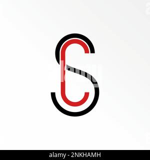 Letter oder Word SC oder CS ohne Serifenschriftverbindung oder Zusammenführung von Bildsymbolen Logo-Design abstraktes Konzept Vektormaterial anitial oder Monogramm Stock Vektor
