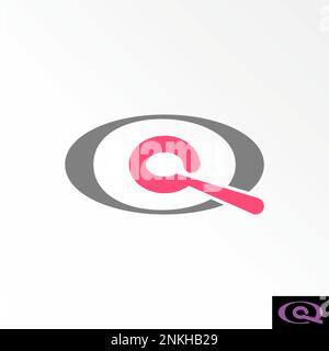 Einfacher Buchstabe oder Wort O oder Q Bubble Schriftart auf Ellipse oder Augenbild grafisches Symbol Logo Design abstraktes Konzept Vektormaterial Initial oder Monogramm Stock Vektor