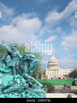 Ulysses S Grant Memorial Capitol Building Washington DC. US Civil war Memorial Monument in der National Mall. Kavalleriestatue USA Stockfoto