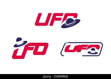 ufo Space Science Toy Boy Kind farbenfrohes Namenskonzept mit Logo Stock Vektor