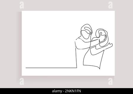 Aggressiver Gangster-Terrorist, der eine Frau mit einer Waffe als Geisel hält Stock Vektor