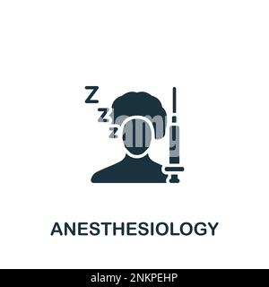 Anästhesiologie-Symbol. Monochromes einfaches Zeichen aus der medizinischen Speialistik-Sammlung. Anästhesiologie-Symbol für Logo, Vorlagen, Webdesign und Infografiken. Stock Vektor