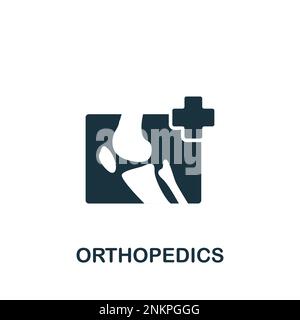 Orthopädie-Symbol. Monochromes einfaches Zeichen aus der medizinischen Speialistik-Sammlung. Orthopädie-Symbol für Logo, Vorlagen, Webdesign und Infografiken. Stock Vektor