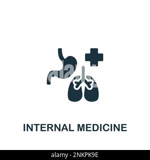 Symbol für Innere Medizin. Monochromes einfaches Zeichen aus der medizinischen Speialistik-Sammlung. Internes medizinisches Symbol für Logo, Vorlagen, Webdesign und Stock Vektor