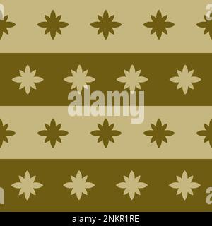 Sechseckige geometrische Formen sternförmiges Muster. Isolierte abstrakte Elemente und horizontale Linien in grünen Farbtönen auf hellem Hintergrund Stockfoto