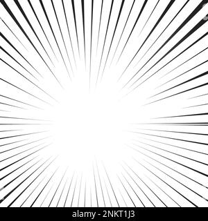 Manga-radiale Geschwindigkeitslinien für Comic-Effekt. Stock Vektor