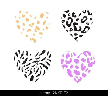 Gepard-Wildes Herz-Vektor-Illustration Stock Vektor