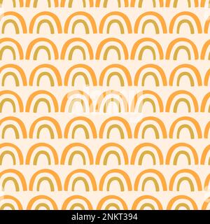 Groovy Rainbow Seamless Pattern Set Stock Vektor