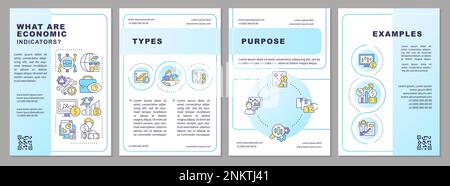 Was sind Wirtschaftsindikatoren, blaue Gradienten-Broschürenvorlage Stock Vektor