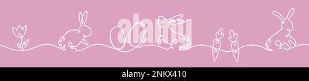 Lustiges Kaninchen, eine Strichzeichnung, niedliches Osterdesign für Banner, Karten, Tapeten Stock Vektor