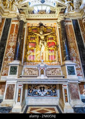 Die Kapelle des heiligsten Kruzifix in der barocken Kirche Jesu (chiesa del Gesu' ) heißt auch Casa Professa - Palermo, Sizilien, Italien Stockfoto