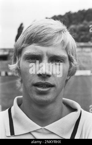 Pressetag bei Ajax. 3. Torwart Peter Jager ca. 19. Juli 1976 Stockfoto