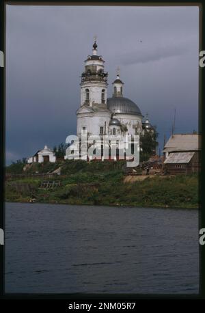 Kirche der Kasanischen Jungfrau (1814-16), Südwestblick, Tel'mA, Russland. Brumfield Fotosammlung. Orthodoxe Kirchen, Russische Föderation, 2000. , Russische Föderation, Irkutskaia Oblast, Tel ma. Stockfoto