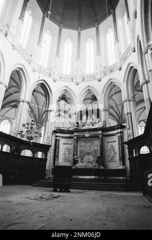 Niederländische Geschichte: Neue Kirche oder Nieuwe Kerk auf dem Damplatz restauriert; restaurierte Kanzel ca. 30. Januar 1980 Stockfoto