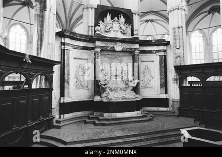 Niederländische Geschichte: Neue Kirche oder Nieuwe Kerk auf dem Damplatz restauriert; restaurierte Kanzel ca. 30. Januar 1980 Stockfoto