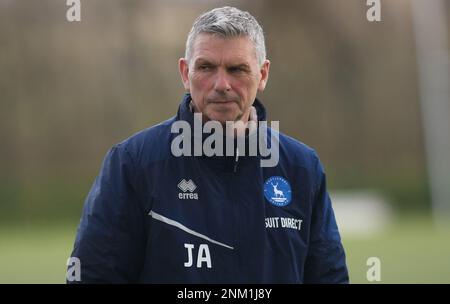 Hartlepool United Manager John Askey während John Askeys erster Schulung als Hartlepool United Manager am Freitag, den 24. Februar 2023, in Maiden Castle, Durham City. (Foto: Michael Driver | MI News) Guthaben: MI News & Sport /Alamy Live News Stockfoto