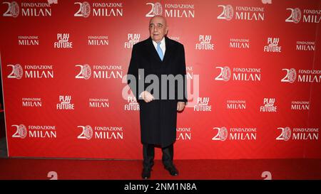 Mailand, Italien. 23. Februar 2023. Adriano Galliani nimmt am Galadinner Teil, das anlässlich des 20. Jahrestags der Fondazione Milan in Mailand, Italien, stattfindet. Kredit: Mickael Chavet/Alamy Live News Stockfoto