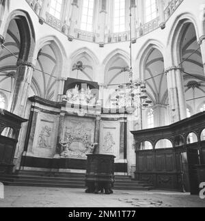 Niederländische Geschichte: Neue Kirche oder Nieuwe Kerk auf dem Damplatz restauriert; restaurierte Kanzel ca. 30. Januar 1980 Stockfoto