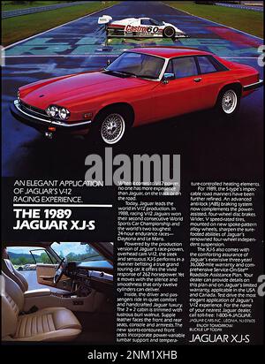 JAGUAR XJS 1989 – Oldtimer-Werbung Stockfoto