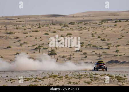 Tilal Swaihan, Abu Dhabi – 24/02/2023, 323 ZI Yungang (chn), WANG Zengrong (chn), BAIC ORC, G Rally Team OT3, Action während des Vortests der 2023. Abu Dhabi Desert Challenge, 2. Runde der Saison 2023 W2RC, vom 24. Bis 25. Februar 2023 in Tilal Swaihan, Abu Dhabi - Photo Julien Delfosse / DPPI Stockfoto