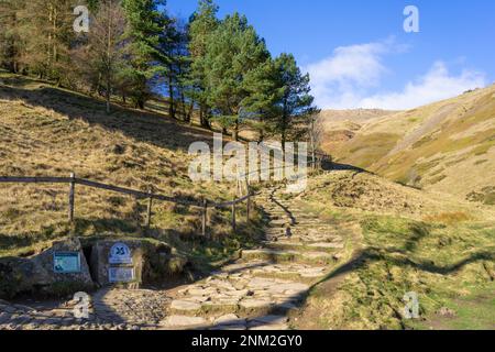 Kinder Scout Jacobs Ladder Edale im Derbyshire Peak District National Park Derbyshire England GB Europa Stockfoto