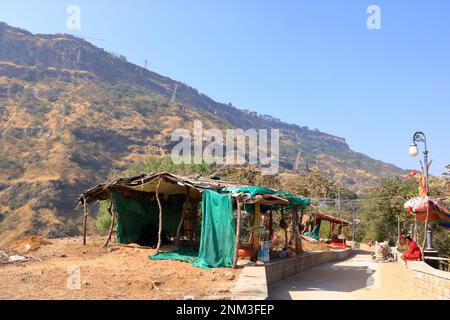 Dezember 24 2022 - Pavagadh, Gujarat in Indien: Seilbahn zum Shree Mahakali Mataji Tempel Stockfoto