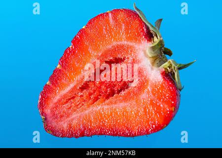 Reife Erdbeeren auf solidem Hintergrund, gesunde vegetarische Speisen. Wunderschön Stockfoto