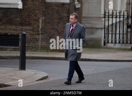 London, England, Großbritannien. 24. Februar 2023. Der ehemalige Brexit Chief Negotiator und Kabinettsminister Lord DAVID FROST wird in der Downing Street gesehen. (Kreditbild: © Tayfun Salci/ZUMA Press Wire) NUR REDAKTIONELLE VERWENDUNG! Nicht für den kommerziellen GEBRAUCH! Stockfoto