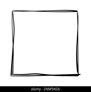 Handgezeichnete Rahmen. Handgezeichneter quadratischer Rahmen. Vektorrahmen Grunge Vorlagensatz. Stock Vektor