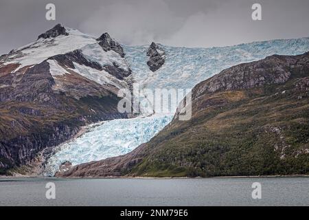 Italia Gletscher, Allee der Gletscher, PN Alberto De Agostini, Feuerland, Patagonien, Chile Stockfoto