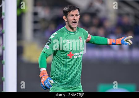 Florenz, Italien. 23. Februar 2023. Tiago Sa (SC Braga) beim ACF Fiorentina vs SC Braga, Fußballspiel der UEFA Conference League in Florenz, Italien, Februar 23 2023 Kredit: Independent Photo Agency/Alamy Live News Stockfoto