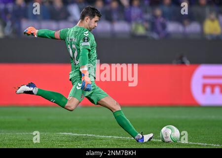 Florenz, Italien. 23. Februar 2023. Tiago Sa (SC Braga) beim ACF Fiorentina vs SC Braga, Fußballspiel der UEFA Conference League in Florenz, Italien, Februar 23 2023 Kredit: Independent Photo Agency/Alamy Live News Stockfoto