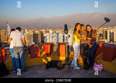 Oberseite des Cerro Santa Lucia, Park, Lastarria Nachbarschaft, Santiago. Chile. Stockfoto