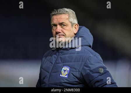 Huddersfield, Großbritannien. 24. Februar 2023. Daryl Powell Head Coach von Warrington Wolves während des Spiels der Betfred Super League Round 2 Huddersfield Giants vs Warrington Wolves im John Smith's Stadium, Huddersfield, Großbritannien, 24. Februar 2023 (Foto von Mark Cosgrove/News Images) in Huddersfield, Großbritannien, am 2./24. Februar 2023. (Foto: Mark Cosgrove/News Images/Sipa USA) Guthaben: SIPA USA/Alamy Live News Stockfoto