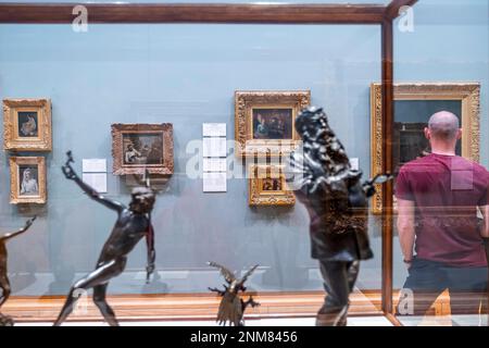 Ausstellung von alten Meistern in einer Galerie im Nationalmuseum, Cardiff, Wales Stockfoto