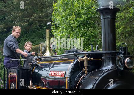 Show für Kinder, Vale von rheidol Steam Railway, Devil's Bridge Station, Wales Stockfoto