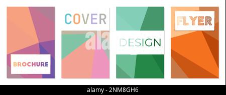 Satz von Abdeckungen im Technologiestil. Kann als Cover, Banner, Flyer, Poster, Visitenkarte, Broschüre. Bezaubernde Kollektion mit geometrischem Hintergrund. Stock Vektor