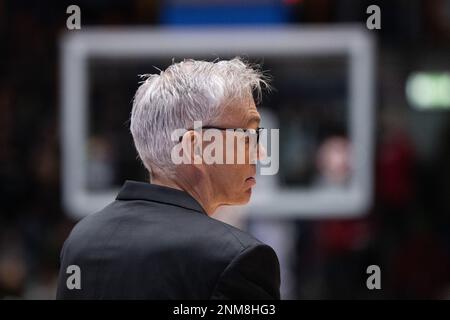 24. Februar 2023, Hessen, Frankfurt/Main: Basketball: Qualifikation zur Weltmeisterschaft, Deutschland - Schweden, Europa, 2. Runde, Gruppe J, Spieltag 5, Süwag Energie Arena. Der deutsche Trainer Gordon Herbert. Foto: Sebastian Gollnow/dpa Credit: dpa Picture Alliance/Alamy Live News Stockfoto