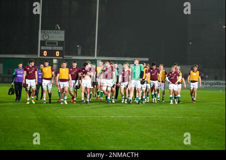 Treviso, Italien. 24. Februar 2023. Irland U20 Aufwärmphase U20 - Italien gegen Irland, Rugby Six Nations-Spiel in Treviso, Italien, Februar 24 2023 Kredit: Independent Photo Agency/Alamy Live News Stockfoto