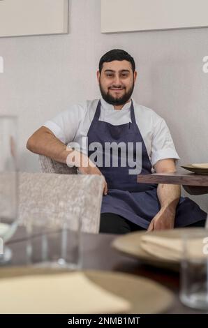 Harvey Perttola, Küchenchef des Maribel-Restaurant, 6 Brindley Pl, Birmingham, England Stockfoto