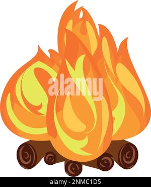 Isolierter farbiger Vektor des Skizzensymbols am Lagerfeuer Stock Vektor