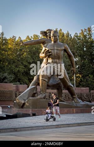 Denkmal der Mut, Erdbeben Memorial, Taschkent, Usbekistan Stockfoto